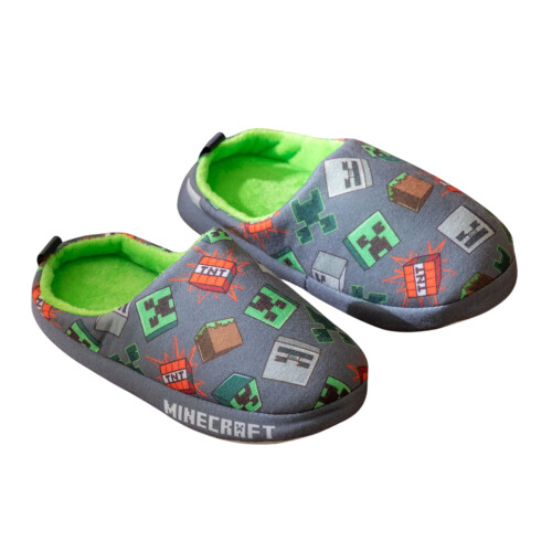 Minecraft (5 UK, Grey) Minecraft Boys Characters Slippers