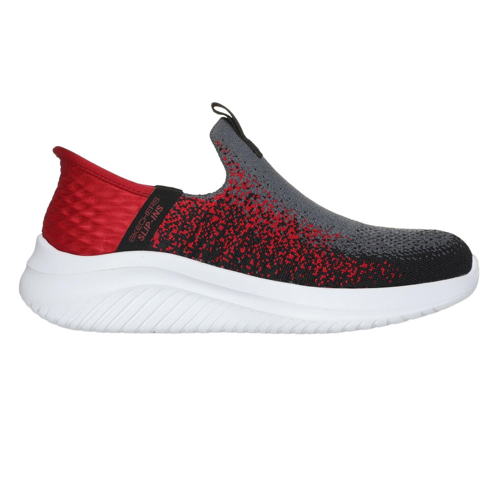 Skechers (3 Uk, Charcoal/Red) Childrens/Kids Ultra Flex 3.0 Slip-In Trainers