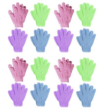16 Pair Shower Bath Gloves Exfoliating Wash Skin Spa Massage Body Scrubber Cleaner