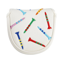 Magnetic Putter Cover PU Mallet Putter Cover Magnetic Closure Cover Portable Putter Cover White