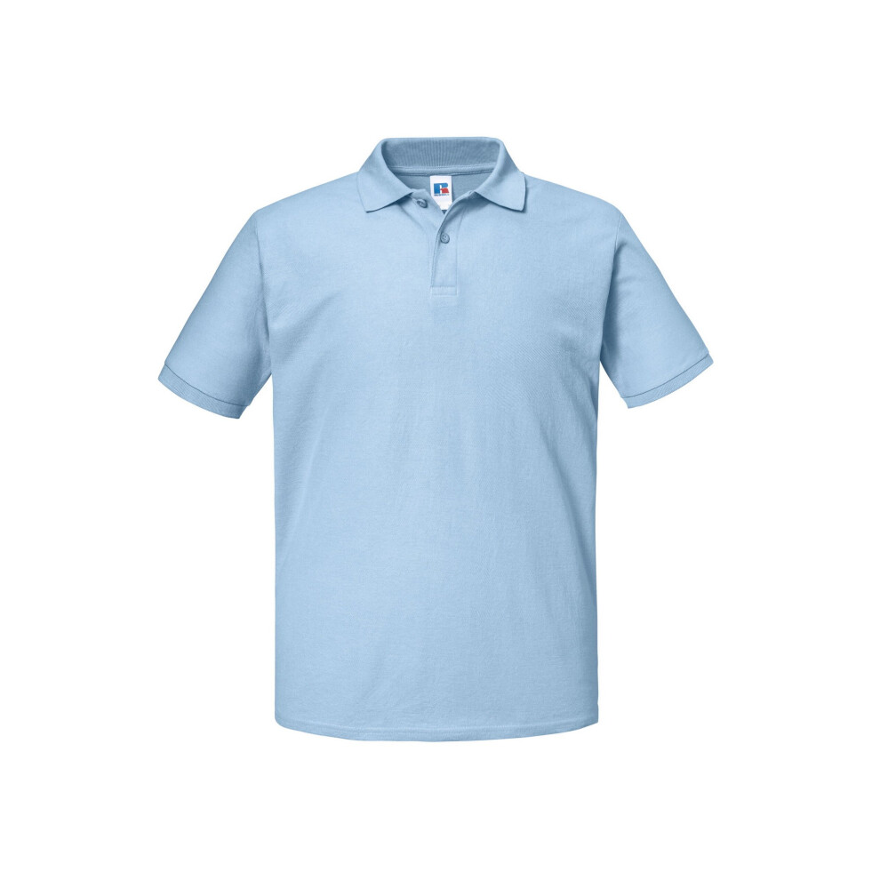 Russell (M, Sky Blue) Mens Authentic Pique Polo Shirt