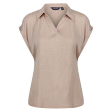 (14 UK, Sesame) Regatta Womens/Ladies Plain V Neck Short-Sleeved Polo Shirt