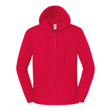 (S, Red) Fruit of the Loom Mens Iconic Premium Full Zip Hoodie