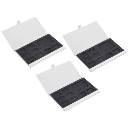 3X 9 Micro-/ Memory Card Storage Holder Box Protector Metal Cases 8 TF&1