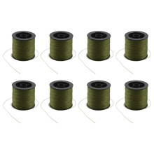 8pièces 500M 30LB 0.26mm Peche Ligne Forte Tresse PE Vert 4 Brins