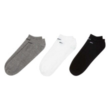 (5 UK-8 UK, Black/Grey/White) Nike Mens No-Show Socks (Pack of 3)