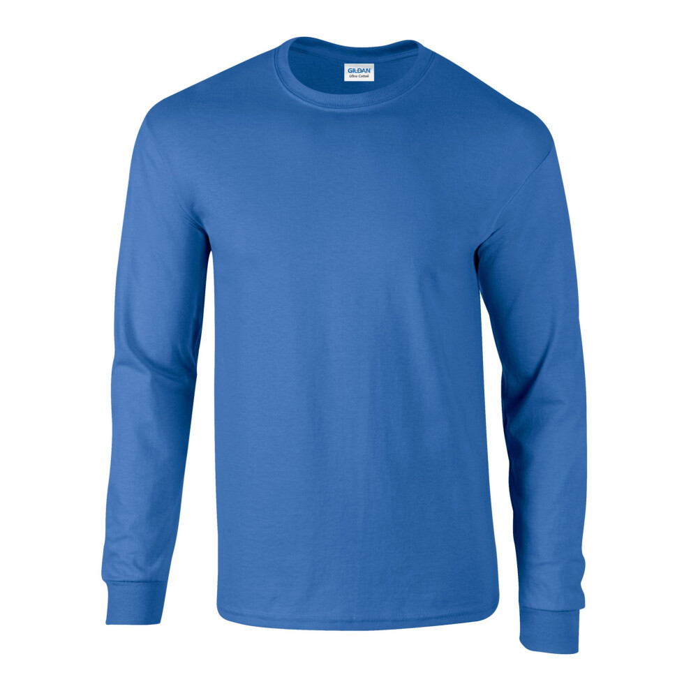 Gildan (S, Royal Blue) Unisex Adult Ultra Plain Cotton Long-Sleeved T-Shirt