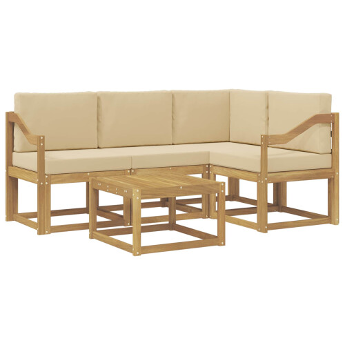 VidaXL vidaXL Outdoor-Sofagarnitur 5 stk. Weiß und Beige 1