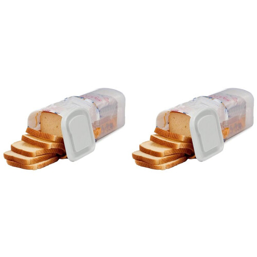 2X Transparent Bread Box Plastic Fresh-Keeping Toast Storage Holder with Lid Bread Crisper Bread Storage Container,A