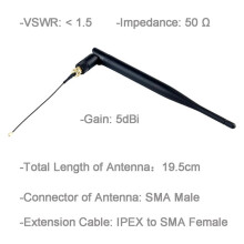 915MHz LoRa Antenna 5dBi SMA Male 195mm +IPEX to SMA Female Cable for Meshtastic ESP32 LoRa 32 V3 HTCC-AB02S(Pack of 12)