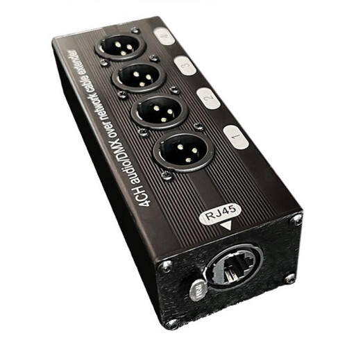5 Unidade de Áudio XLR de 3 Pinos e 4 Canais e DMX sobre Extensor de Cabo de Rede, Extensor de Sinal de Rede DMX512, Macho 2