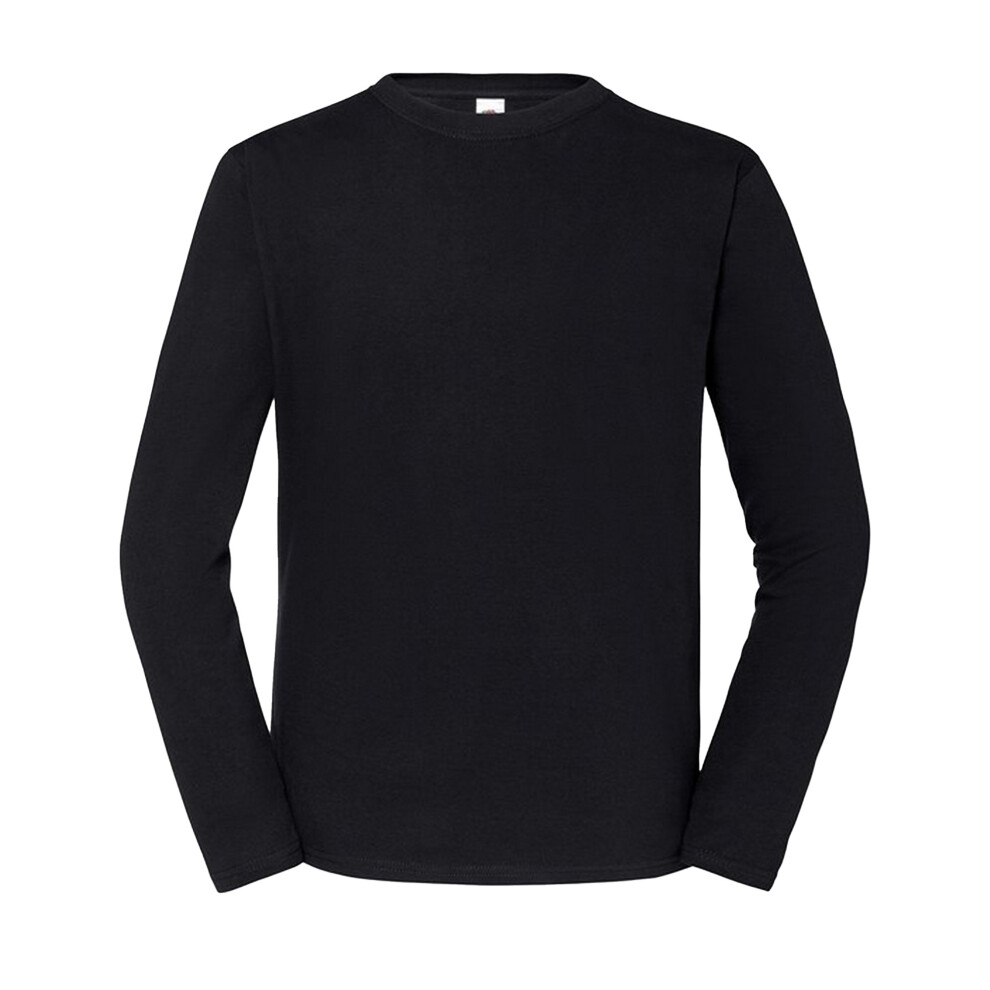 Fruit Of The Loom (Xl, Black) Mens Iconic 195 Premium Ringspun Cotton Long-Sleeved T-Shirt