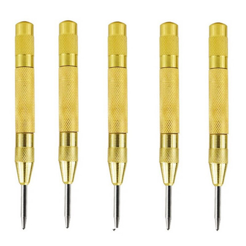 5pcs Spring Loaded Automatic Center Punch for Woodworking - Marking Tool