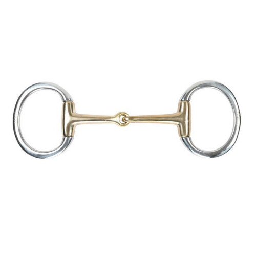 (6in, Brass) Shires Brass Jointed Horse Eggbutt Snaffle Bit