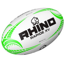 (5, White/Green) Rhino Rapide XV Rugby Ball