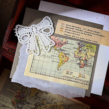 2 Conjuntos de Papel EfêMero Retrô, Papel Vintage para Decupagem, áLbum de Recortes e Envio de Presente, 120 Unidades (EspaçO e Mapa)