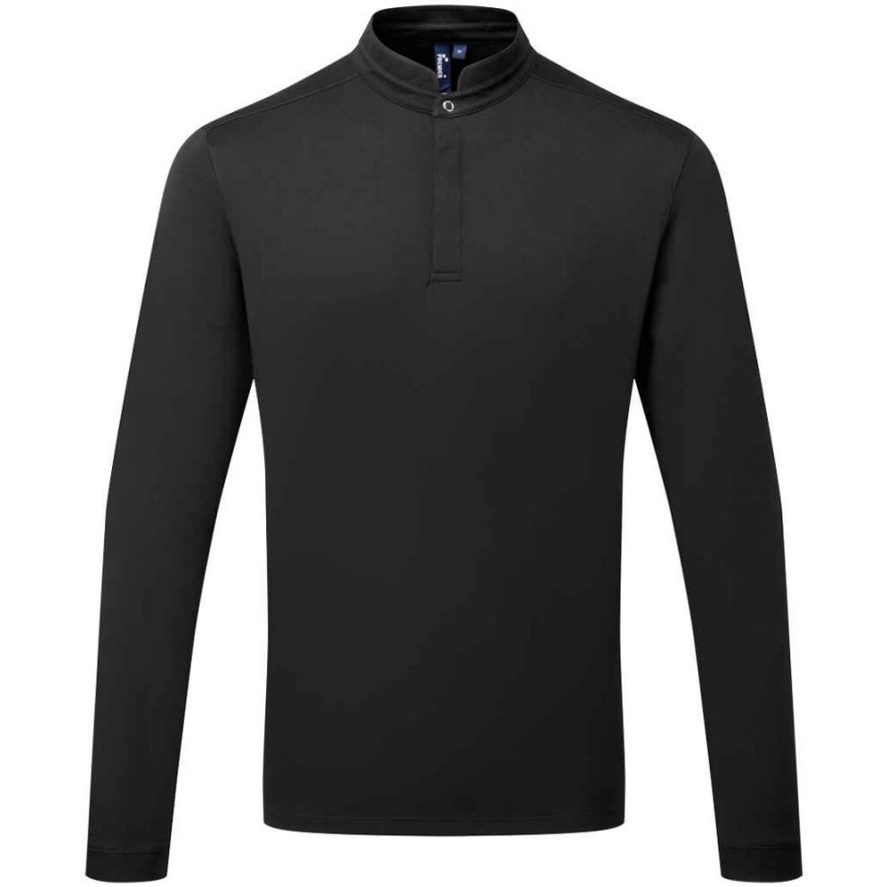 Premier (S, Black) Mens Essential Coolchecker Long-Sleeved Chef Shirt