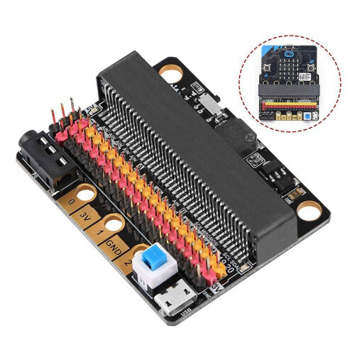 5X Carte D'Extension Micro-Bit Bouclier D'Adaptateur de Dérivation IOBIT V2.0 avec Buzzer pour BBC Micro: Programmation Graphique Python pour Peu 2