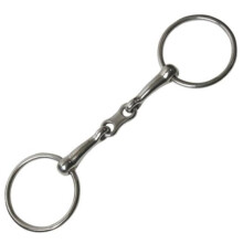 (6in, Silver) Jp Korsteel Stainless Steel French Link Loose Ring Snaffle Bit