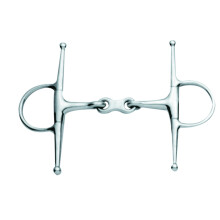 (5in, Silver) Korsteel Stainless Steel French Link Full Cheek Snaffle Bit