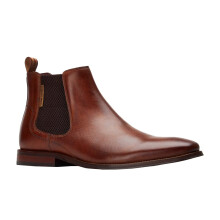 (7 UK, Tan) Base London Mens Sikes Leather Chelsea Boots