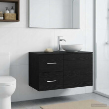 vidaXL Bathroom Cabinet In-between Black Oak 30 x 44.5 x 50 cm
