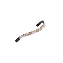 (Full, Peach/Havana) Aviemore Wide Leather Horse Diamante Browband