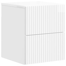 vidaXL Wall-Mounted Bedside Cabinet High Gloss White 33 x 34.5 x 40 cm