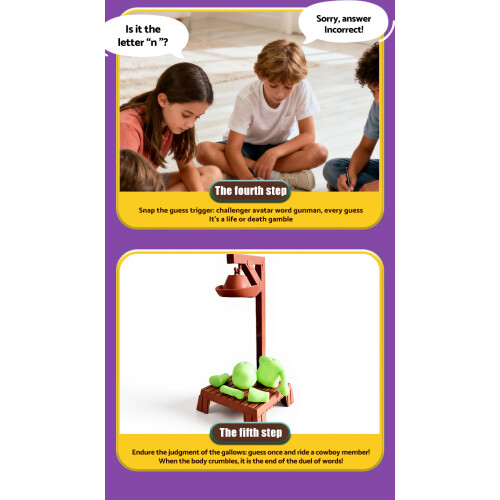 Magnetic Gallows Word Game Board Family Interactive Spelling Challenge Toy 1