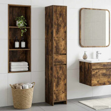 vidaXL Badezimmerschrank Geräucherte Eiche 30 x 33 x 190 cm