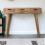 Brown Oak-Look Dressing Table, 2 Drawers + Mirror 1