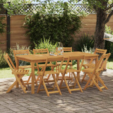 vidaXL Outdoor Bistro Chairs Folding 8 pcs Natural 40 x 53 x 80 cm