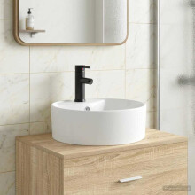 vidaXL Bathroom Wash Basin Matte Black 40.5 x 40.5 x 15 cm Metal