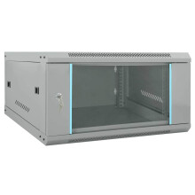 vidaXL Network Cabinet with Storage Grey 60 x 60 x 35 cm Steel