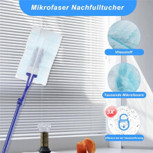 Wipes Dust Refill Pack, 30 Dust Cloth with 1 Handle, Microfibre Dust Cloth Duster for Cleaning Dust Dirt Cleaning Dust