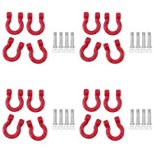 16Pcs Red Metal Bumper D-Ring Tow Hook for 1/10 RC Crawler Car  -4 Axial SCX10 90046 D90