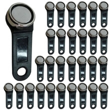30Pcs DS1990A-F5 TM Carte IButton Tag avec Support Mural Noir