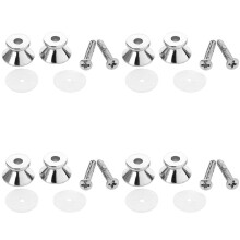 8 x Sangles de Basse de Guitare Acoustique Électrique Tampon de Goupilles D'ÉPingle de Verrouillage À Vis À Bouton Chaud Couleur: Argent