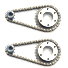 2X Kit de Roues Dentées de Planche à Roulettes électrique Bricolage 04C 2 Points Engrenage de Roue à Chaîne 27 Roues de Bricolage électriques à