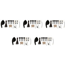 5X 4/4 Ebony Violin Parts Tailpiece Pegs Chinrest Maple Bridge Set