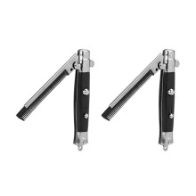2X Acier Inoxydable Cheveux Peigne à Barbe Pliable Outils de Coiffure Combo Poche Long Round La Peigne à Cheveux