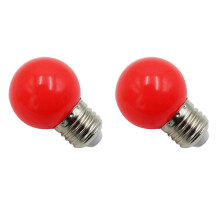 2X E27 Fuehrte Birnen - E27 1W Pe Mattierte Gefuehrte Kugel Bunt Weiss / Rot / Gruen / Blau / Gelb Lampe 220V - 1 Stueck (Rot)