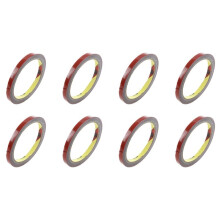 8pcs 3Meter Strong Permanent Double Sided Super Sticky Foam Tape Roll for Vehicle Car, Red 8MM X 3Meter