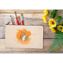 80 Pcs Blank DIY Bag Canvas Pen Case Blank Makeup Bags - Canvas Pencil Bag Cotton Canvas Cosmetic Bag Travel Bag