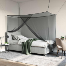 vidaXL Mosquito Net for Bed 156 Mesh Black 220 x 120 x 150 cm