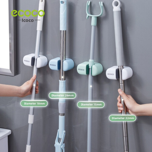 (SmartBlue)Plastic Wall Hook Storage With No Drilling For Mop And Broom Bathroom Holder 2