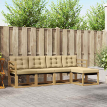 vidaXL Outdoor-Sofagarnitur 5 stk. Weiß und Beige