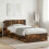 VidaXL vidaXL Bed Frame with Storage Smoked Oak 100 x 200 cm Engineered Wood 1