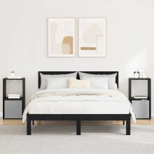 vidaXL Bedside Table 2 pcs Black Oak 35 x 32 x 68.5 cm Engineered Wood