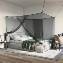 vidaXL Mosquito Net for Bed 156 Mesh 3 pcs Black Polyester